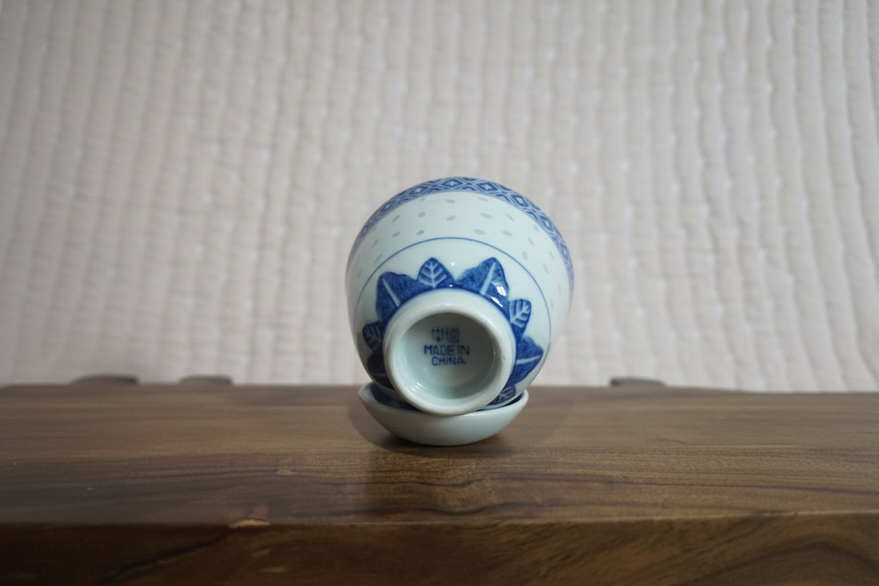 Vintage Chinese Dragon Rice Grain Bowl + Soup Spoon set