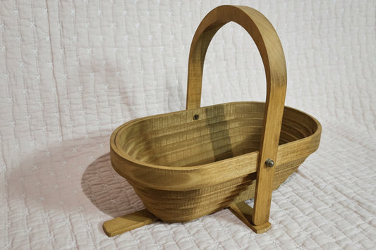 Vintage wooden folding basket