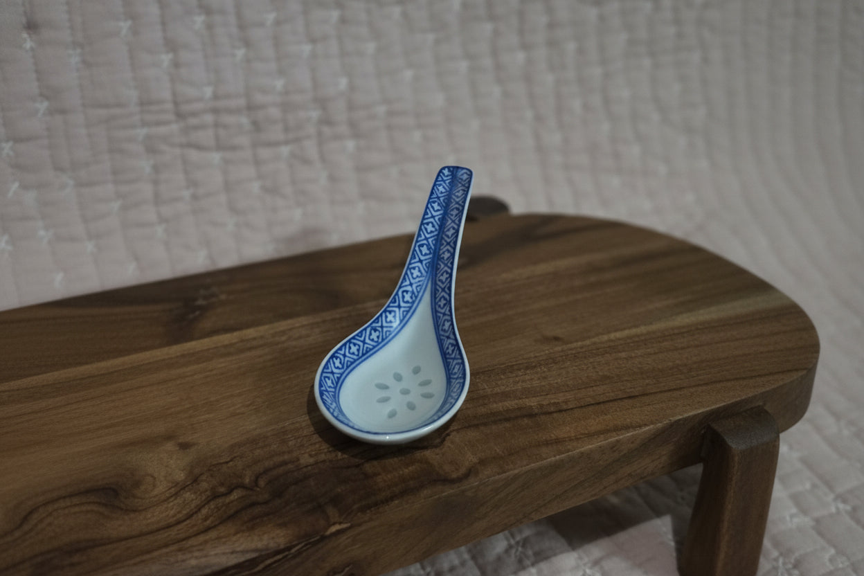 Vintage Chinese Dragon Rice Grain Bowl + Soup Spoon set